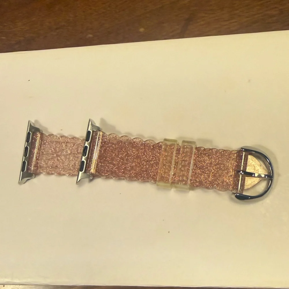 Kate Spade Clear Pink Silicone Apple Watch Strap 38mm 40mm 41mm KSS0147 - Picture 2 of 5